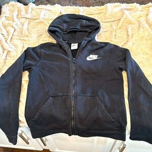 Nike zip up hoodie black youth large